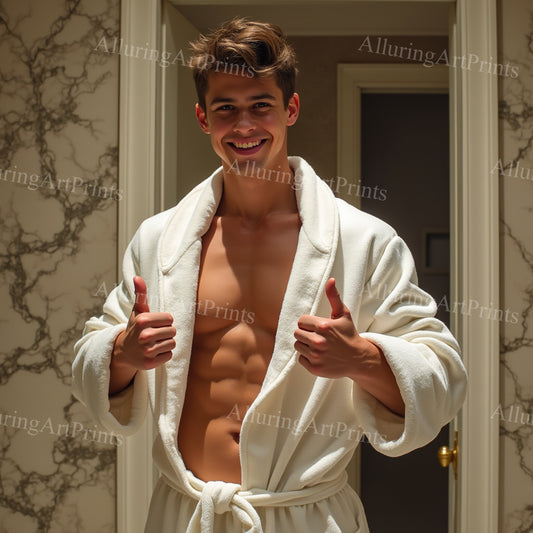 Male Model Muscular College Digital Art AI Fantasy - 130C