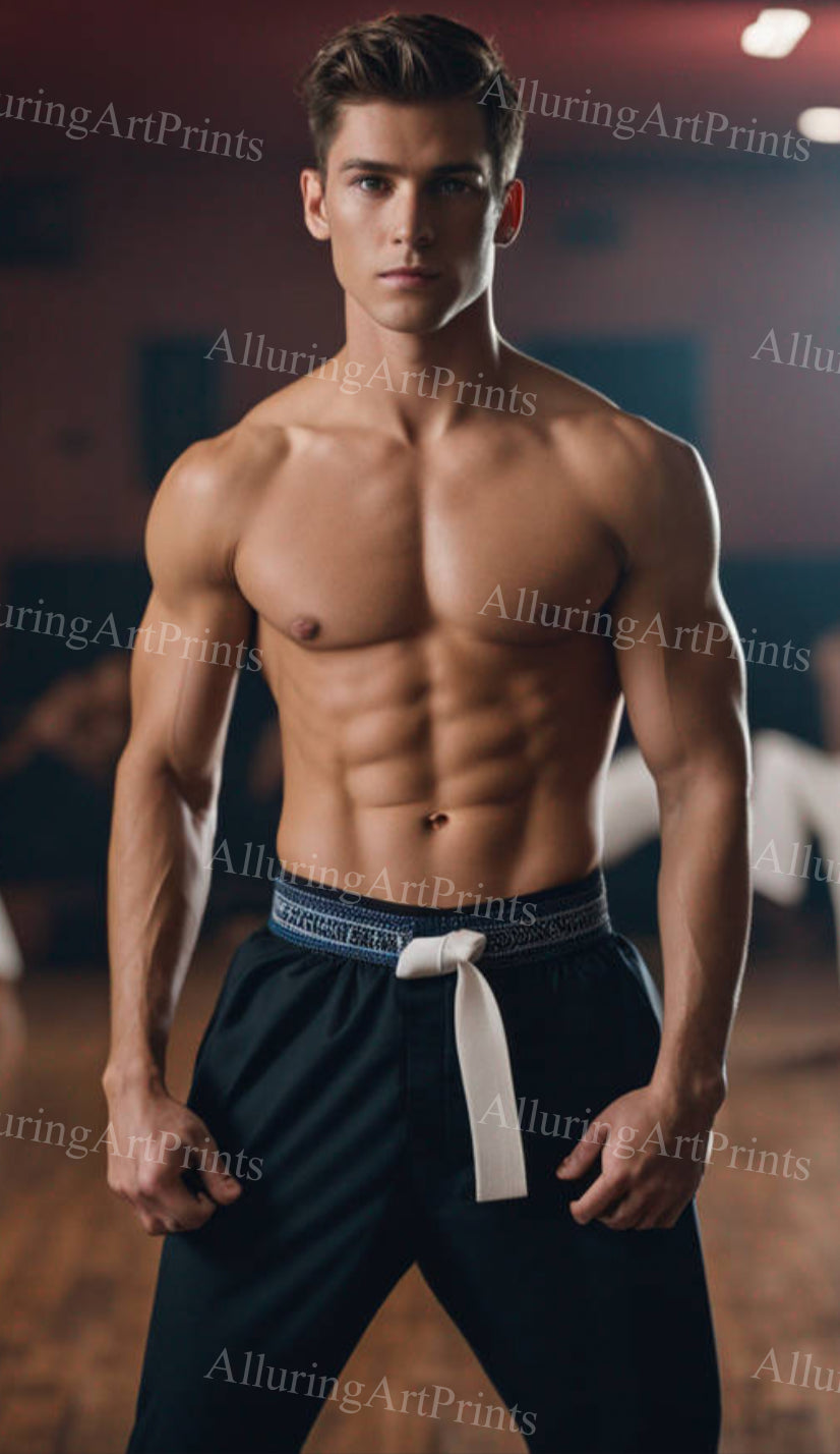 Male Model Muscular College Digital Art AI Fantasy - 157C