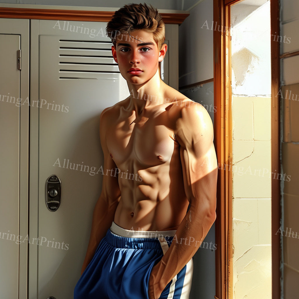 Male Model Muscular College Digital Art AI Fantasy - 169C