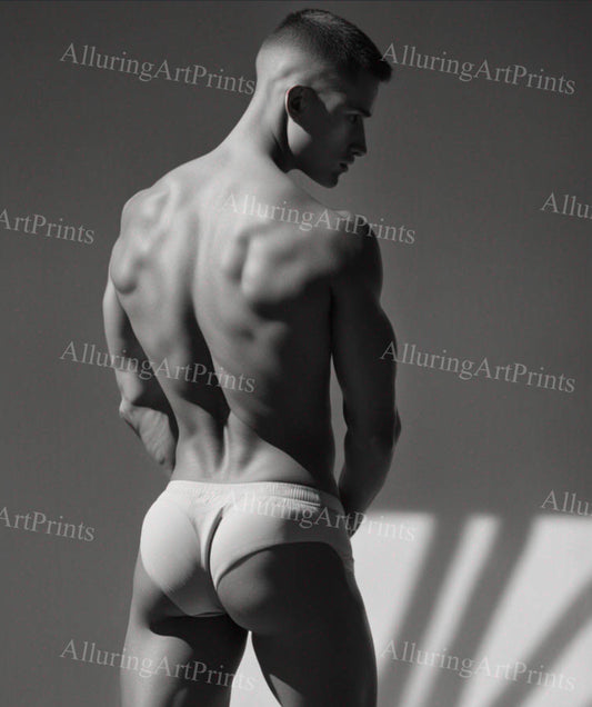 Male Model Muscular Buns Digital Art AI Fantasy - 177C