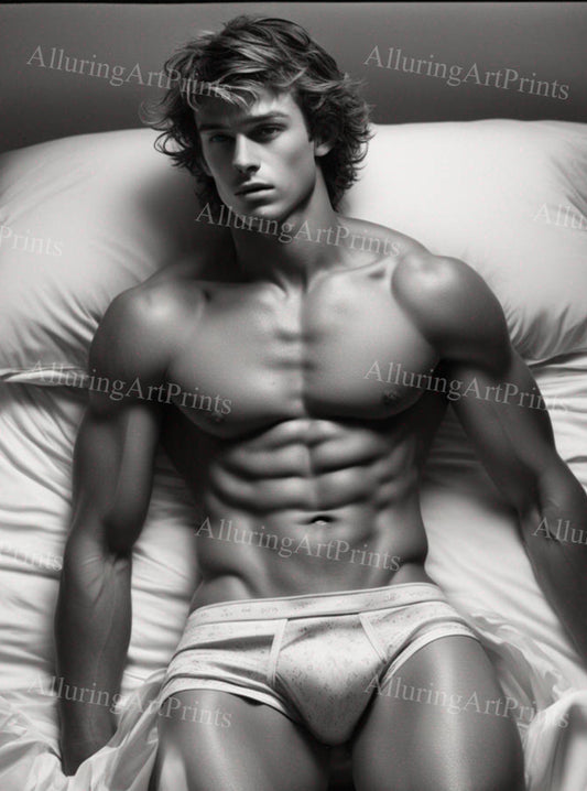 Male Model College Digital Art AI Fantasy - 182C