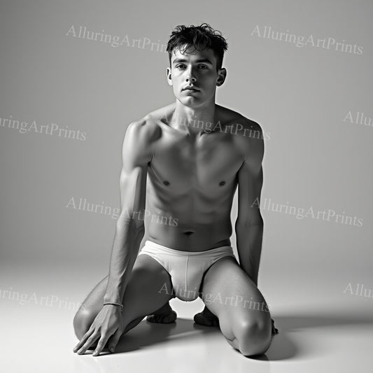 Male Model Muscular College Digital Art AI Fantasy - 189C