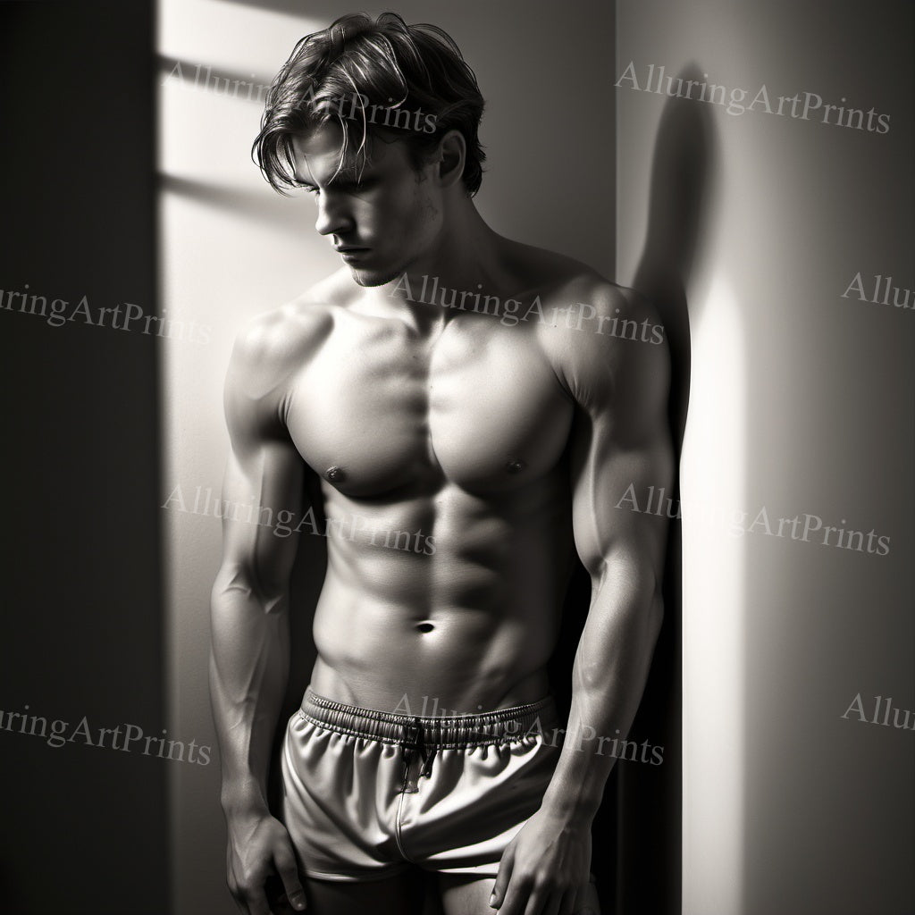 Male Model Muscular College Digital Art AI Fantasy - 191C
