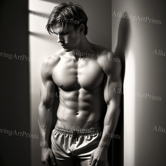 Male Model Muscular College Digital Art AI Fantasy - 191C