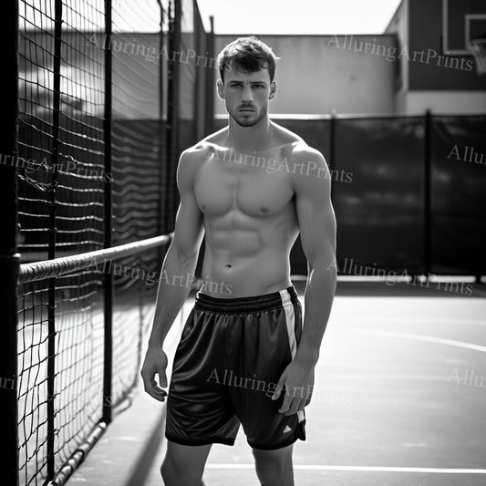 Male Model Muscular College Digital Art AI Fantasy - 195C