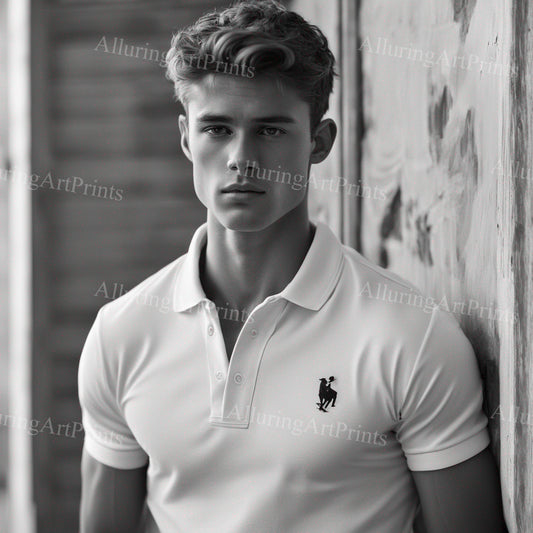 Male Model Muscular College Digital Art AI Fantasy - 203C