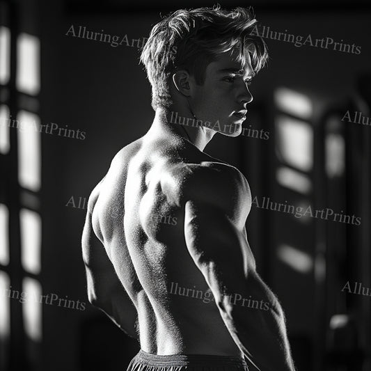 Male Model Muscular College Digital Art AI Fantasy - 215C