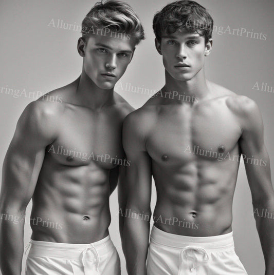 Male Models Muscular College Digital Art AI Fantasy - 219C