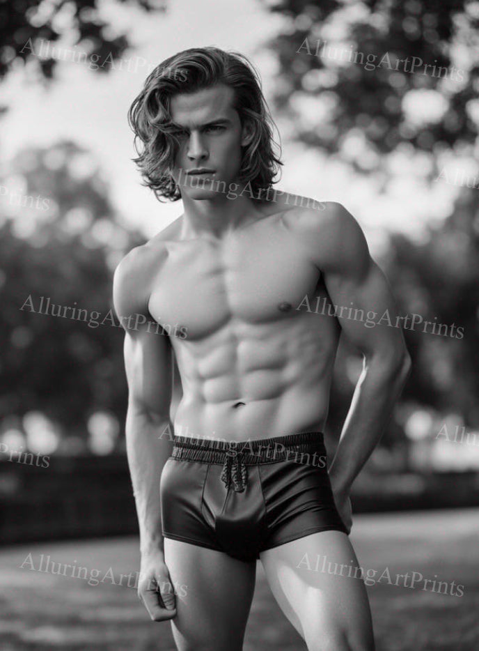 Male Model Muscular College Digital Art AI Fantasy - 223C
