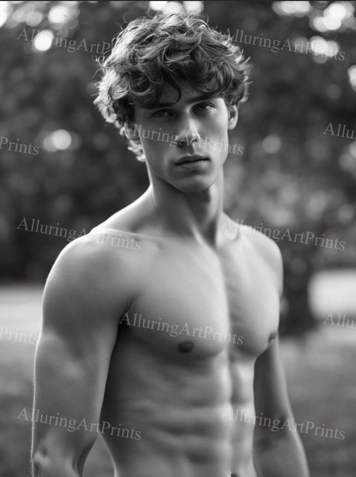 Male Model Muscular College Digital Art AI Fantasy - 224C