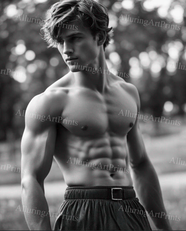 Male Model Muscular College Digital Art AI Fantasy - 225C