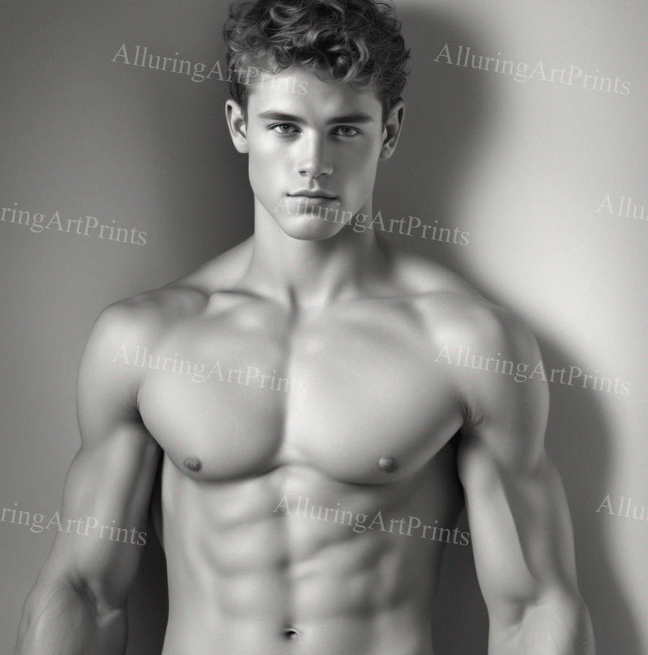 Male Model Muscular College Digital Art AI Fantasy - 230C
