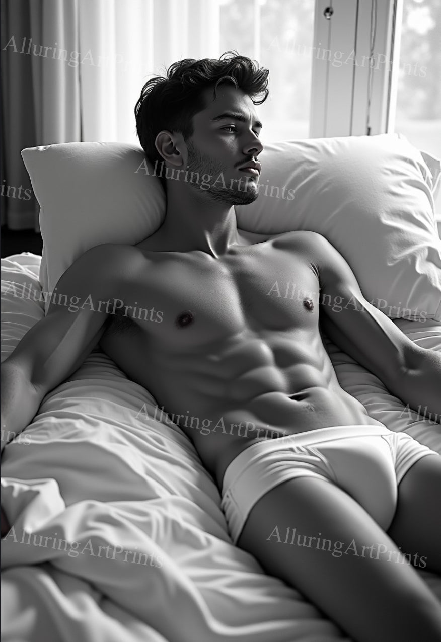 Male Model Muscular College Digital Art AI Fantasy - 232C