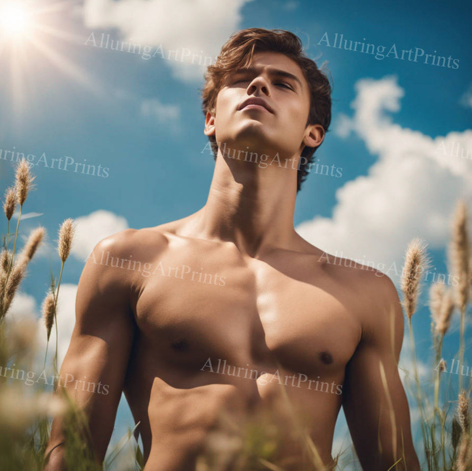 Male Model Muscular College Digital Art AI Fantasy - 240C