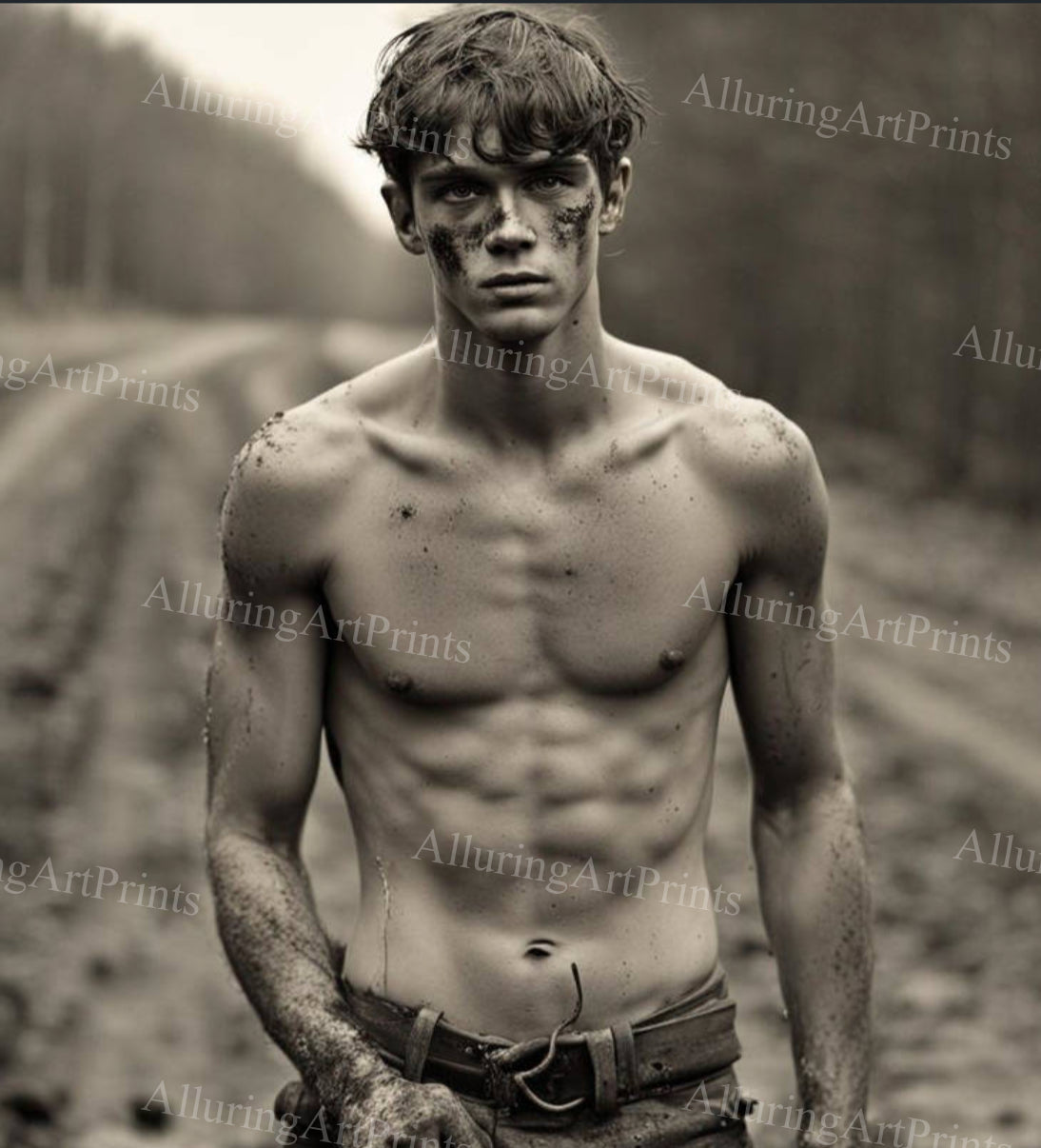 Male Model Muscular College Digital Art AI Fantasy - 3C