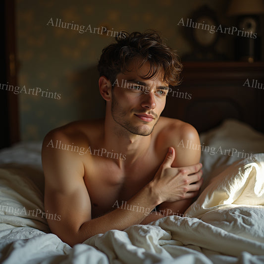 Male Model Muscular College Digital Art AI Fantasy - 30C