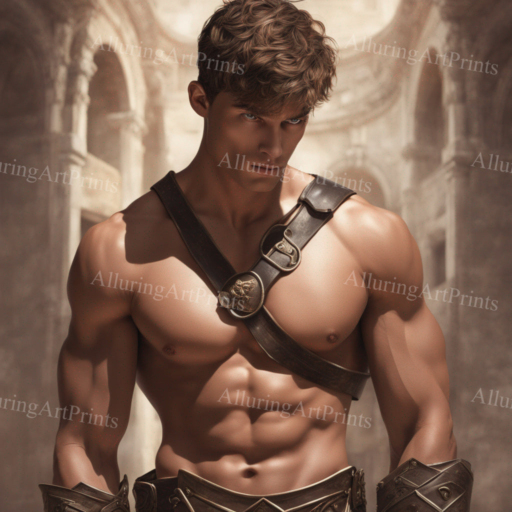 Male Model Muscular Beefcake Digital Art AI Fantasy - 45C