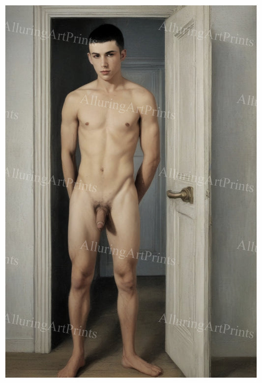 Nude Male Model Muscular Frontal Digital Art AI Fantasy - 470C