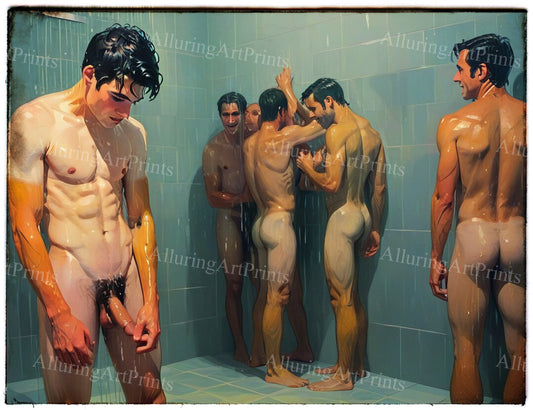 Nude Male Models Muscular Frontal Digital Art AI Fantasy - 483C