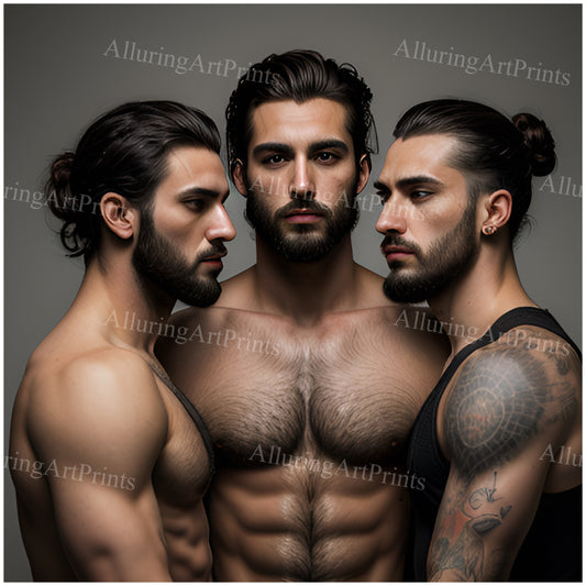 Male Models Muscular Beefcake Digital Art AI Fantasy - 548C