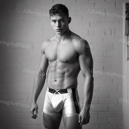 Male Model Muscular College Digital Art AI Fantasy - 57C