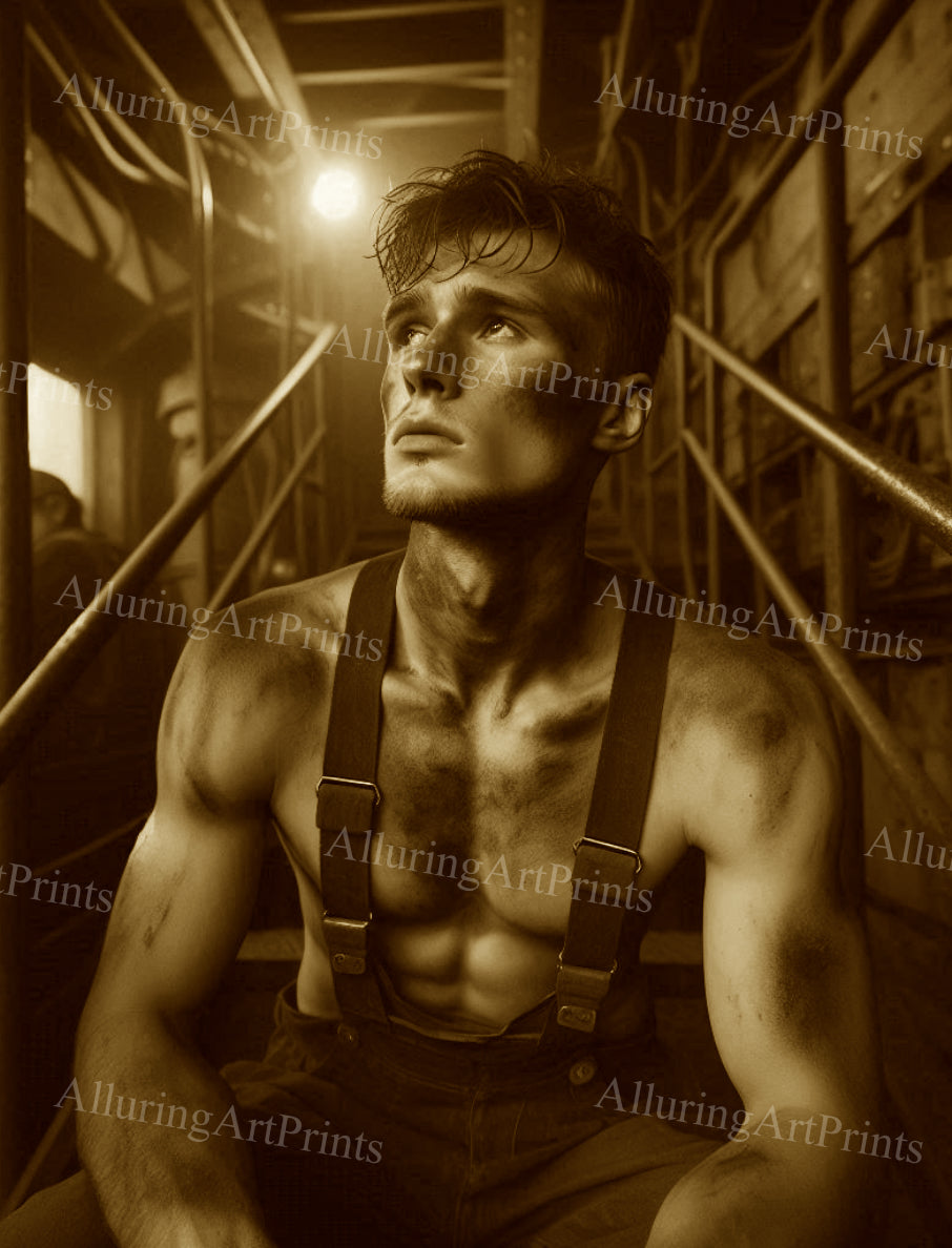 Male Model Muscular College Digital Art AI Fantasy - 6C
