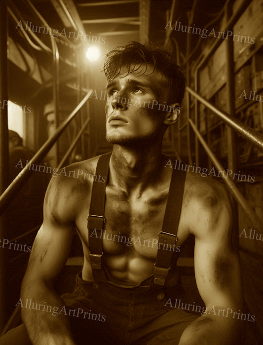 Male Model Muscular College Digital Art AI Fantasy - 6C