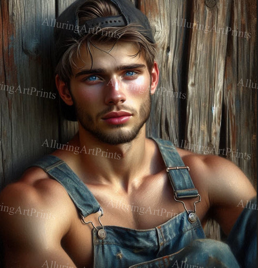 Male Model Muscular College Digital Art AI Fantasy - 68C