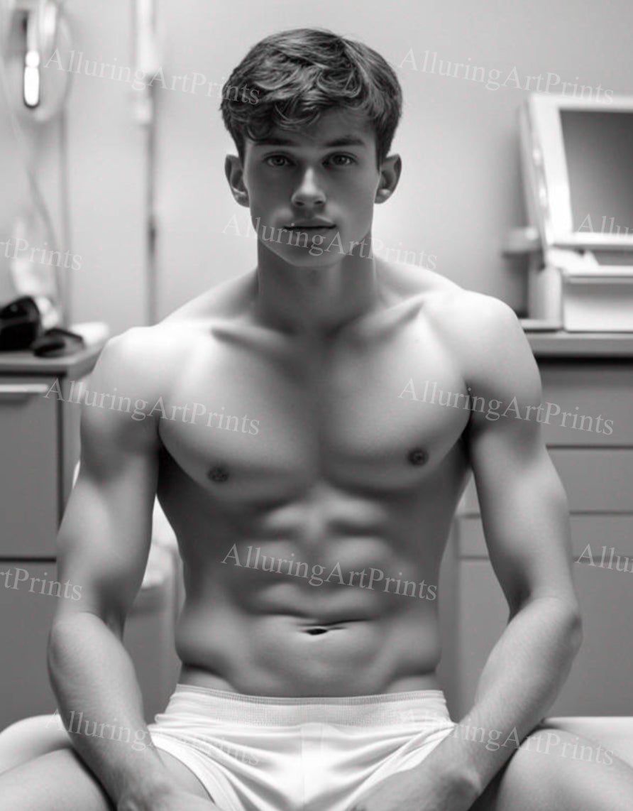 Male Model Muscular College Digital Art AI Fantasy - 7C