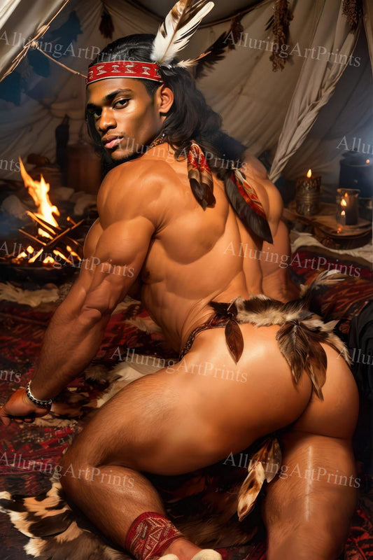 Male Model Muscular Buns Digital Art AI Fantasy - 701C