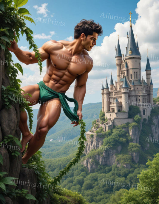 Male Model Muscular Beefcake Digital Art AI Fantasy - 703C