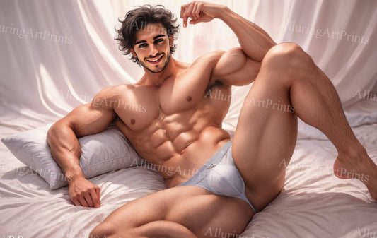 Male Model Muscular Beefcake Digital Art AI Fantasy - 721C