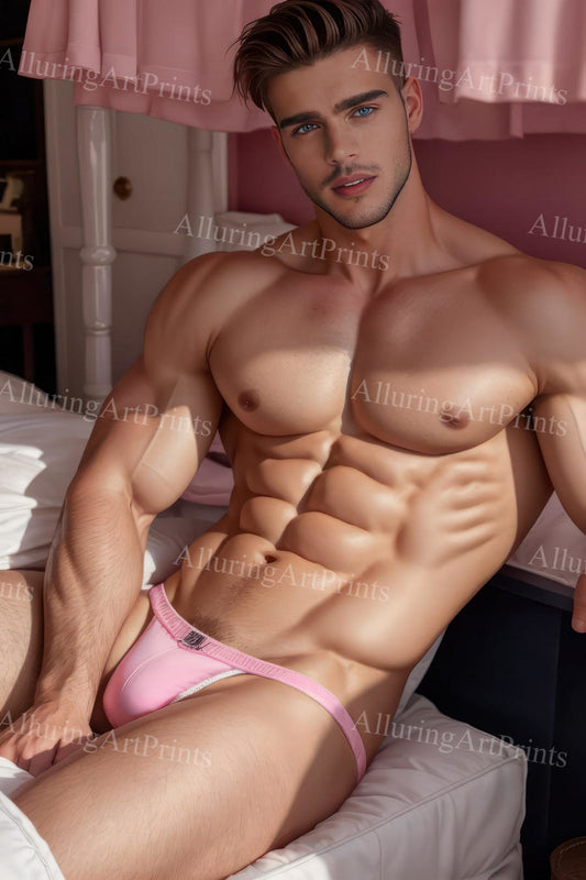 Male Model Muscular Beefcake Digital Art AI Fantasy - 723C