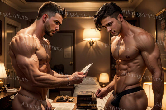 Male Models Muscular Beefcake Digital Art AI Fantasy - 725C