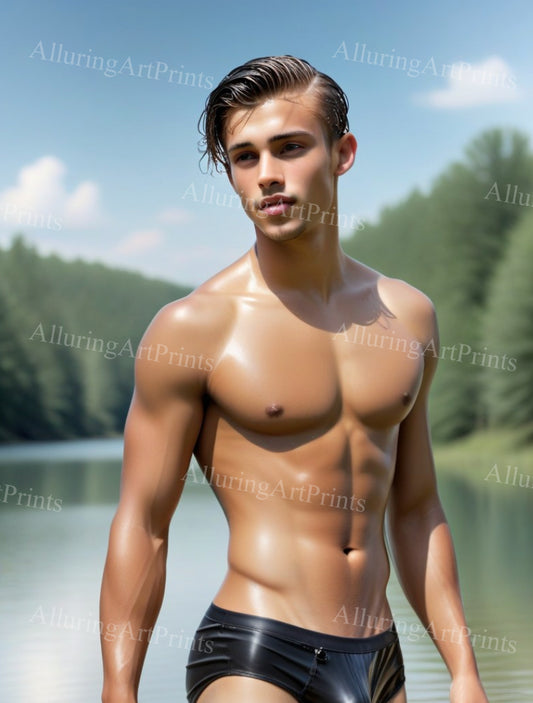 Male Model Muscular Digital Art AI Fantasy - 73C