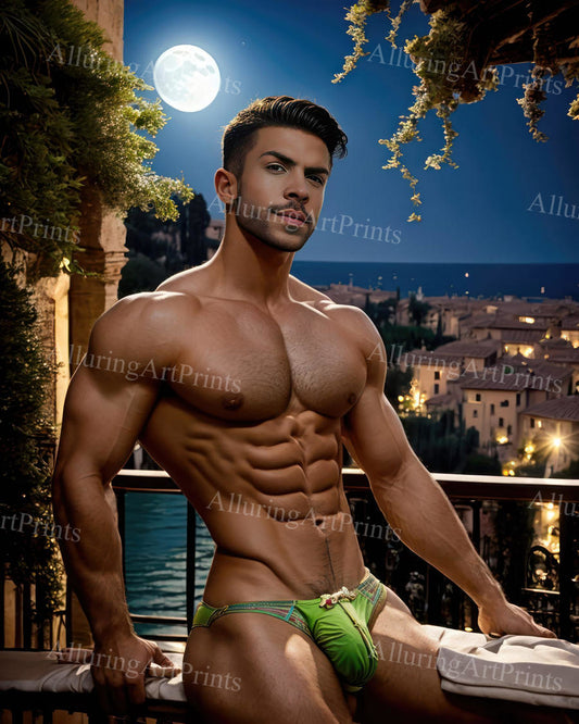 Male Model Muscular Beefcake Digital Art AI Fantasy - 733C