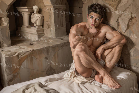 Male Model Muscular Beefcake Digital Art AI Fantasy - 735C