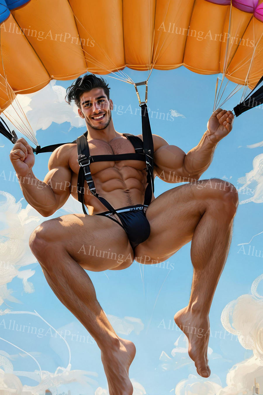 Male Model Muscular Beefcake Digital Art AI Fantasy - 738C