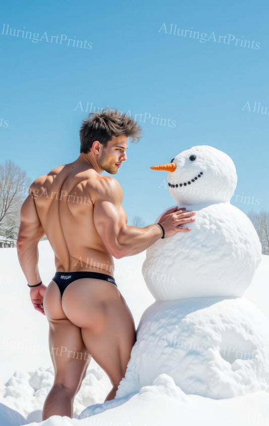 Male Model Muscular Buns Digital Art AI Fantasy - 740C