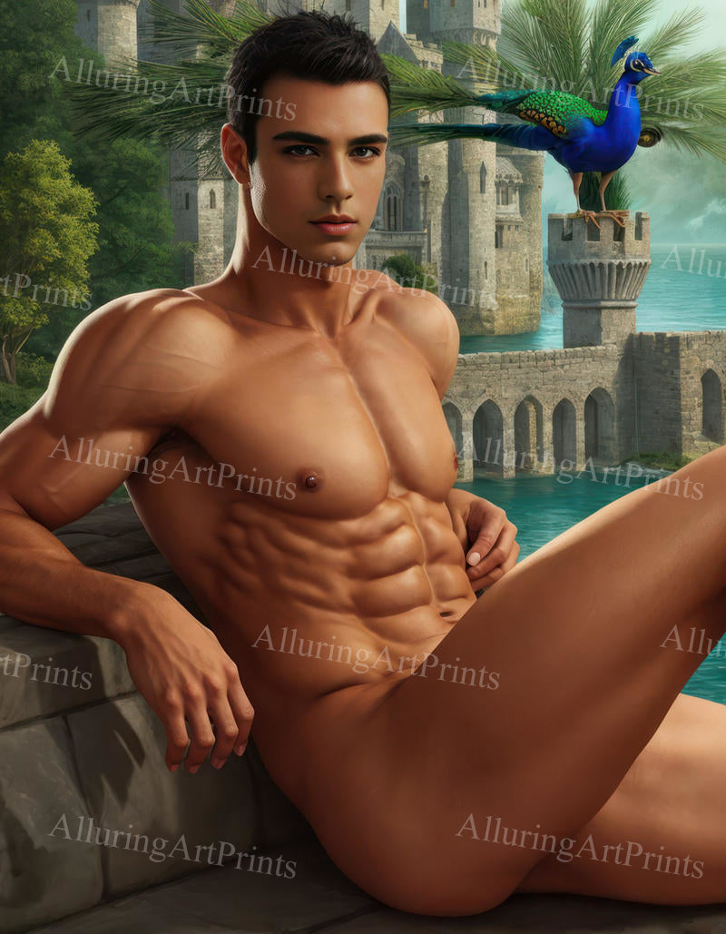Male Model Muscular Digital Art AI Fantasy - 749C