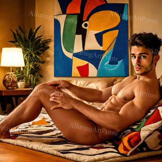 Male Model Muscular Digital Art AI Fantasy - 755C