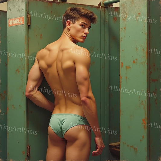 Male Model Muscular Buns Digital Art AI Fantasy - 78C