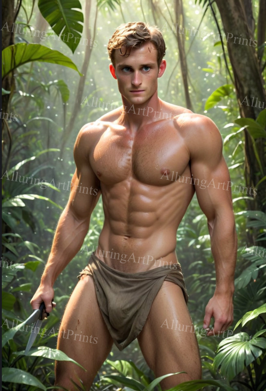 Male Model Muscular Digital Art AI Fantasy - 95C