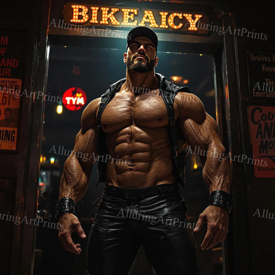 Male Model Muscular Digital Art AI Fantasy - 109D