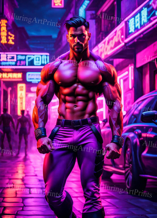 Male Model Muscular Digital Art AI Fantasy - 111D