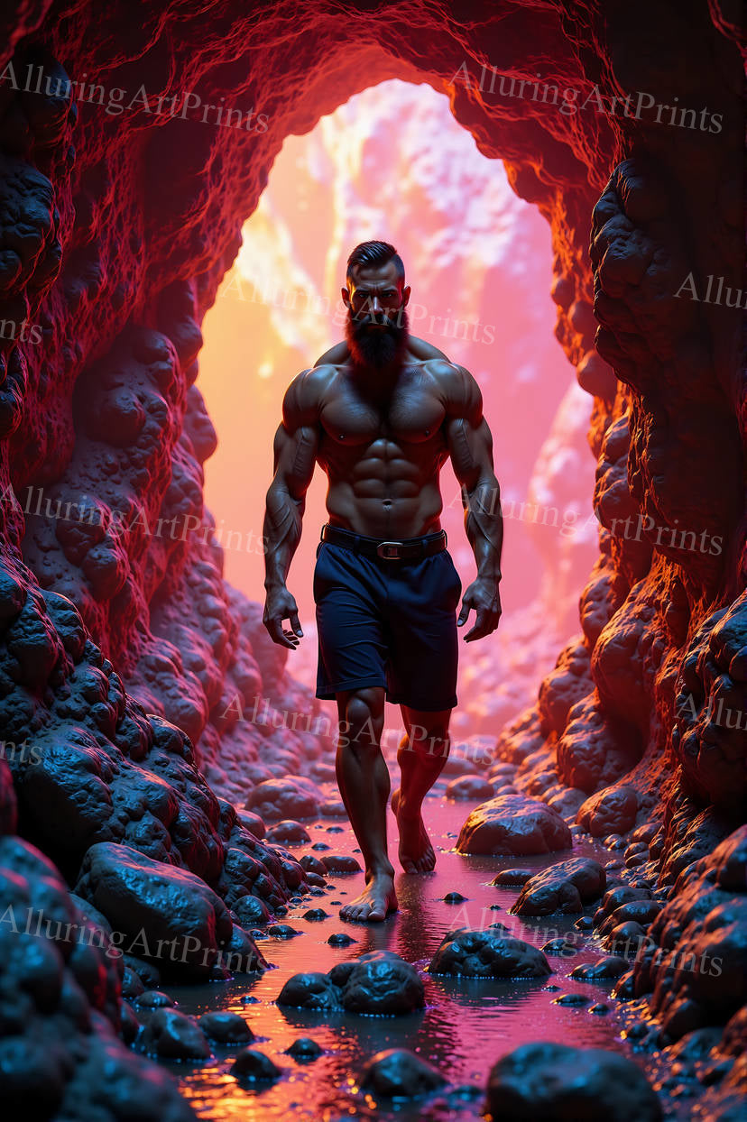 Male Model Muscular Digital Art AI Fantasy - 121D