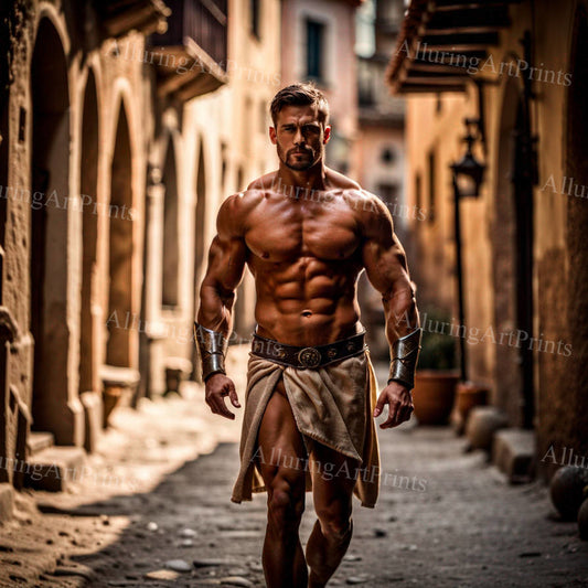 Male Model Muscular Digital Art AI Fantasy - 123D
