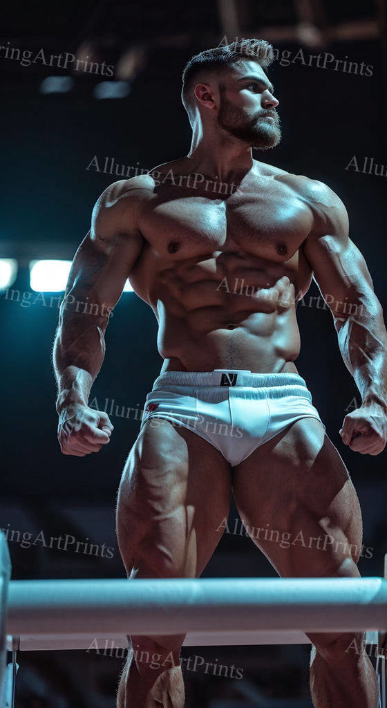 Male Model Muscular Digital Art AI Fantasy - 129D