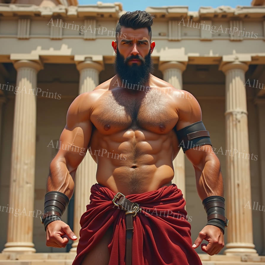 Male Model Muscular Digital Art AI Fantasy - 136D