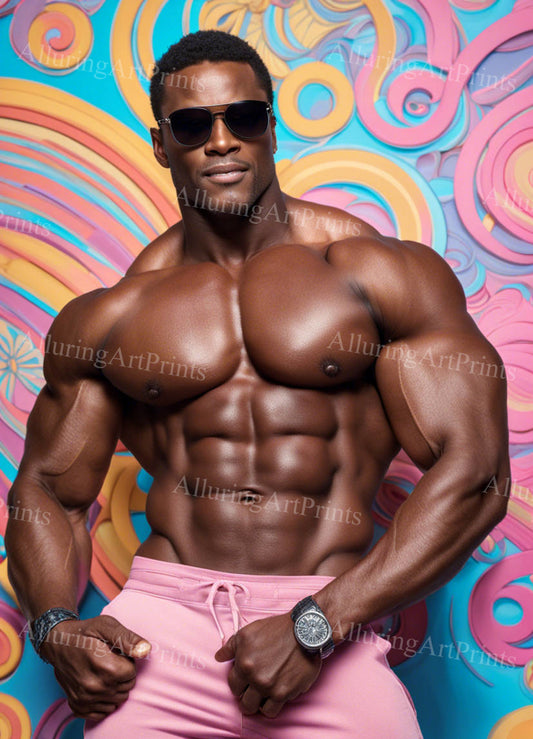 Male Model Muscular Digital Art AI Fantasy - 138D